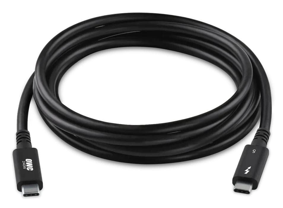 OWC lanza un cable Thunderbolt 5 de 2 metros con certificación completa