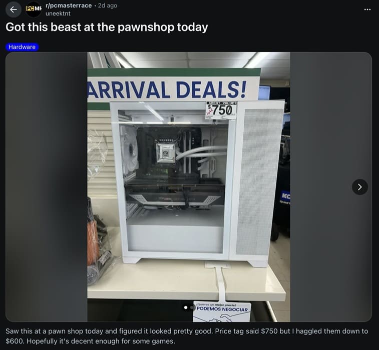 Un jugador compra un PC gaming con RTX 4070 Ti Super y Core i9-14900KF por solo 600$