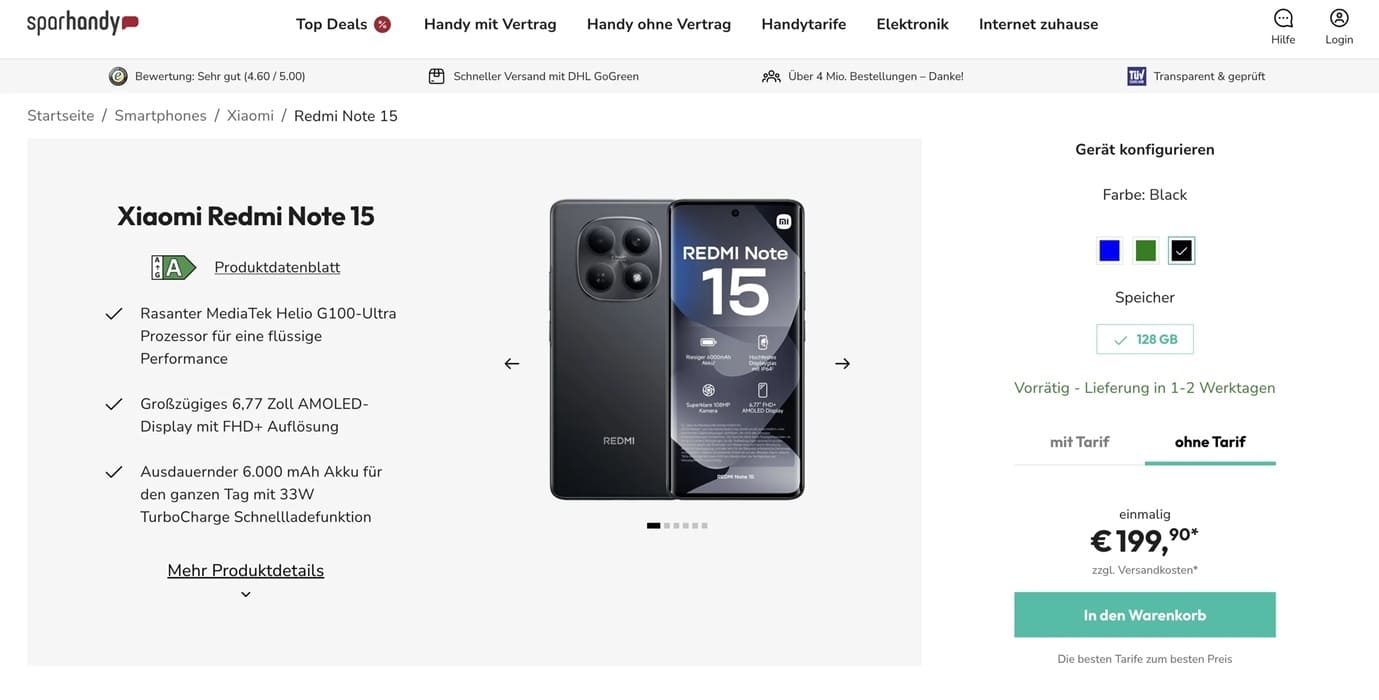 Redmi Note 15 4G llega con Helio G100 Ultra y batería de 6.000 mAh