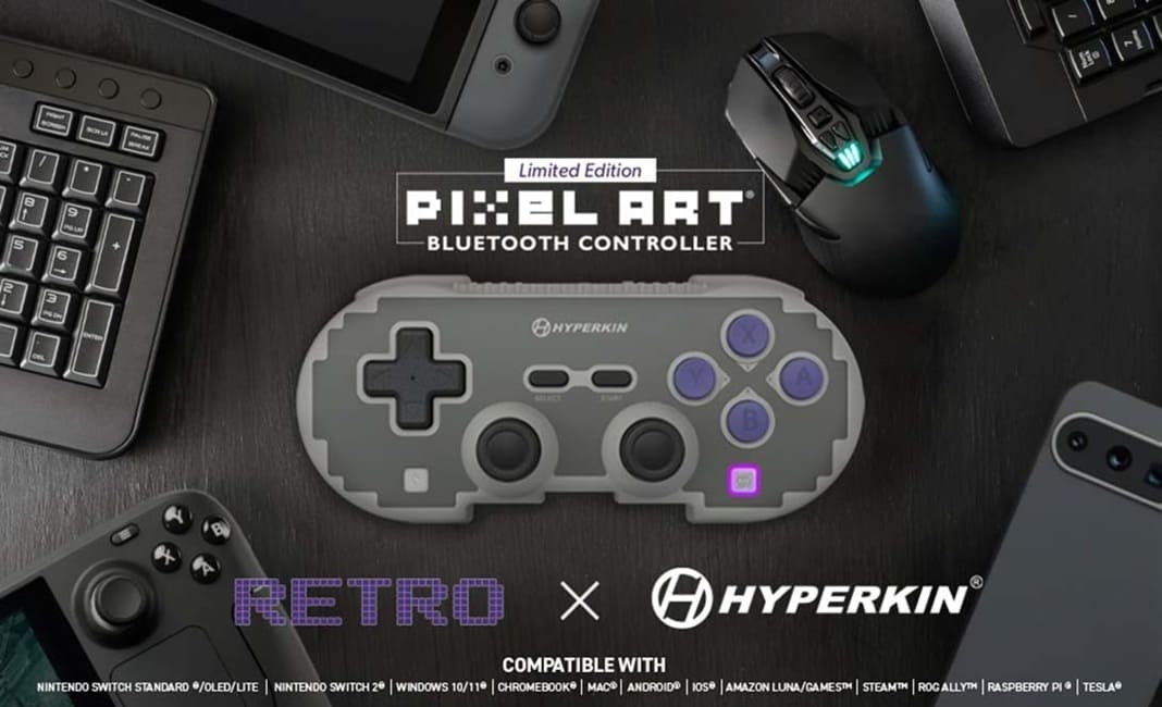 Hyperkin presenta un mando retro inalámbrico con diseño pixel art y sensores Hall