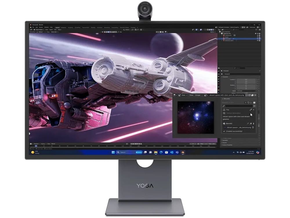 Lenovo Yoga Pro 27UD-10: monitor QD-OLED UHD con audio integrado y cámara modular