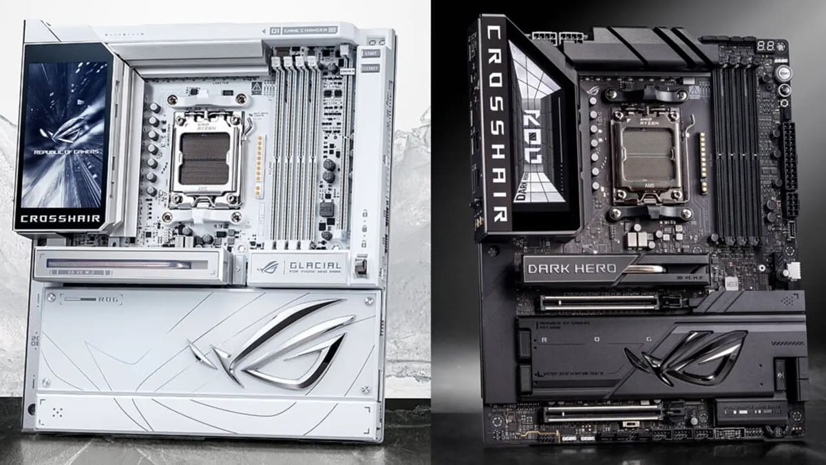 asus crosshair x870e glacial y dark portada