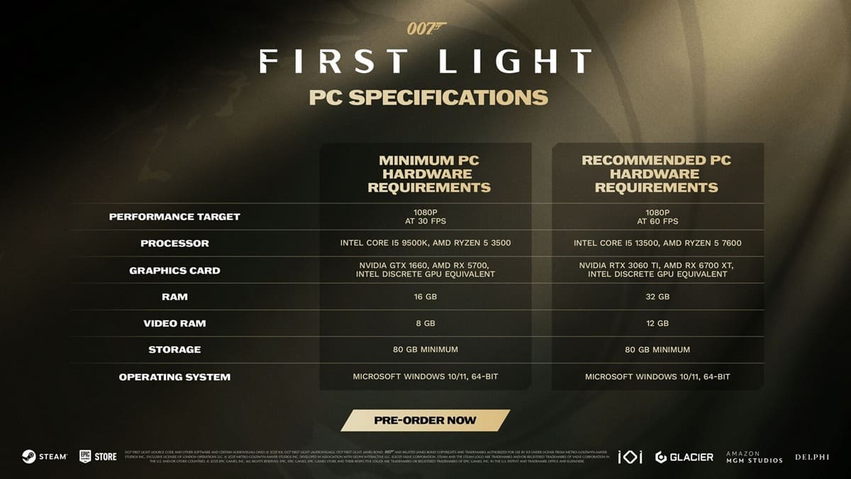 007 First Light detalla sus requisitos en PC y confirma DLSS 4 con Multi Frame Generation