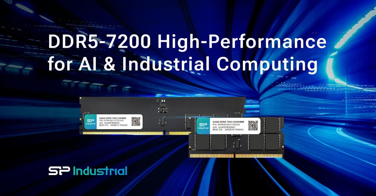 SP Industrial amplía su catálogo con DDR5-7200 de 64 GB para entornos industriales y edge
