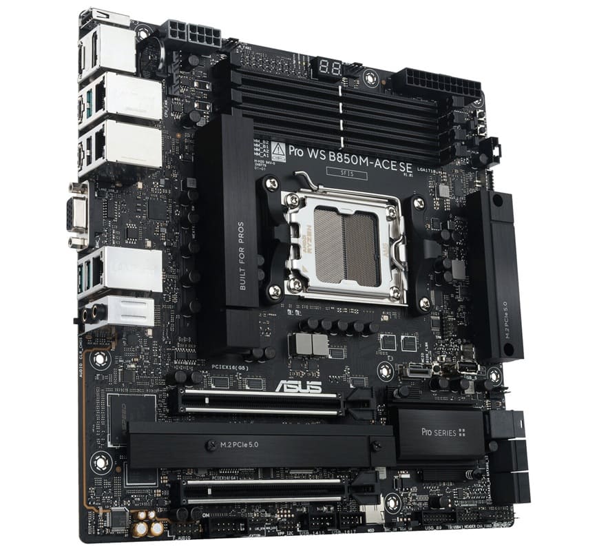 ASUS Pro WS B850M-ACE SE mezcla AM5, IPMI y enfoque servidor en micro-ATX