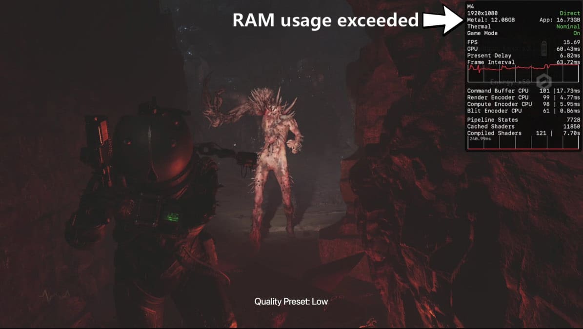 Los Mac con Apple Silicon y 16 GB de memoria unificada empiezan a mostrar límites en el gaming actual