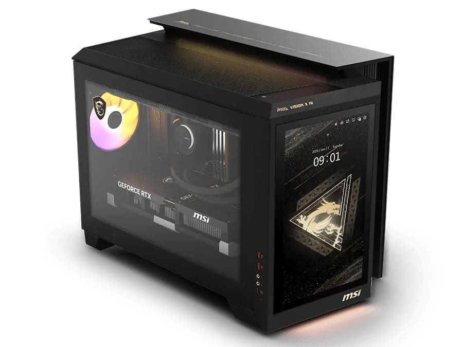 MSI presenta los MEG Vision X AI con pantalla táctil frontal de 13,3 pulgadas y GPUs GeForce RTX 50