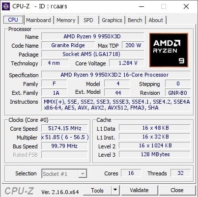 AMD Ryzen 9 9950X3D2 aparece en CPU-Z con doble caché L3 y TDP de 200W