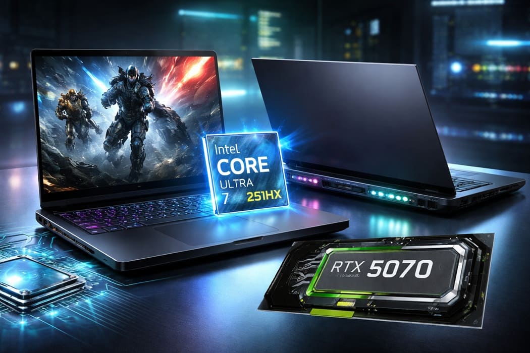 RTX 5070 de 12 GB y Intel Core Ultra 7 251HX portada (1)