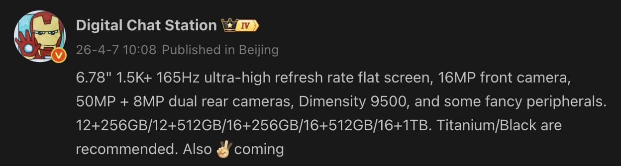 OnePlus Ace 6 Ultra se filtra con pantalla de 165 Hz, SoC Dimensity 9500 y batería de 8.500 mAh