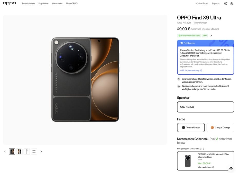 OPPO Find X9 Ultra abre reservas en Europa con 12 GB de RAM y lanzamiento global el 21 de abril