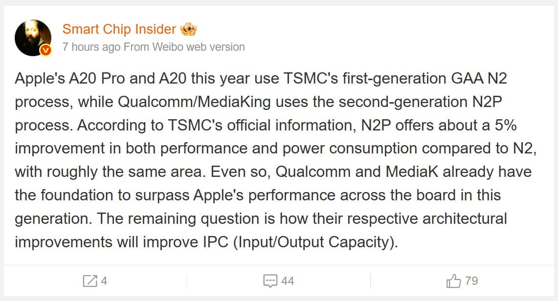 Qualcomm y MediaTek apostarían por TSMC N2P para intentar superar a Apple en la próxima gama alta