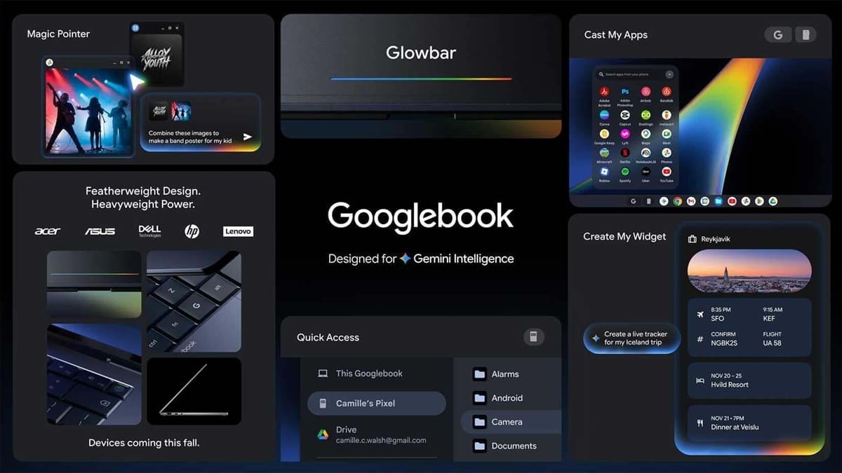 Googlebook se filtra como posible relevo de Chromebook con Gemini, Glowbar y socios OEM