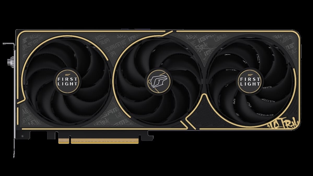 Colorful lanza una GeForce RTX 5070 Ultra OC inspirada en 007 First Light con diseño negro y dorado