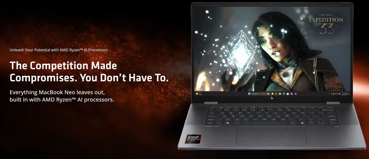 AMD compara Ryzen AI con MacBook Neo: 20 juegos compatibles frente a 5 nativos en macOS