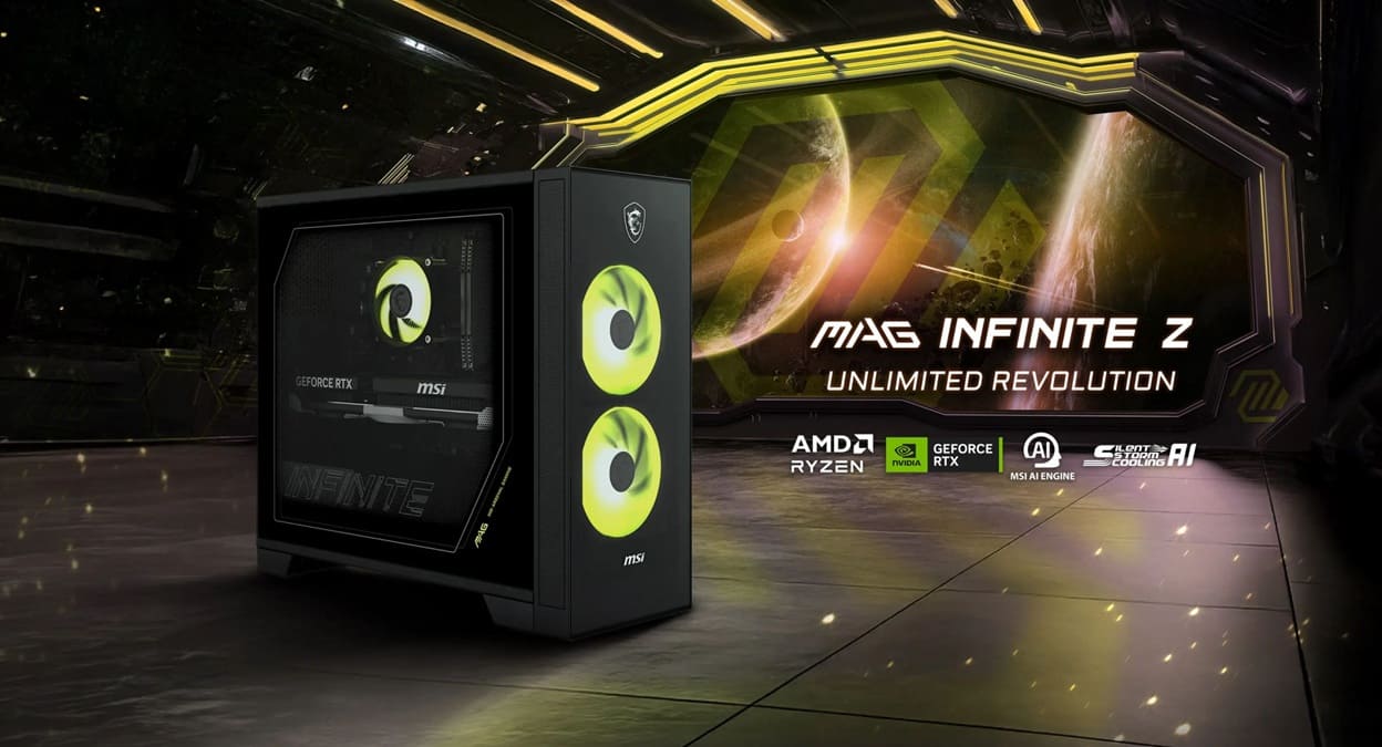 MSI MAG Infinite Z 8B llega con Ryzen 7 9700X, RTX 5070 Ti y torre compacta de 25 litros