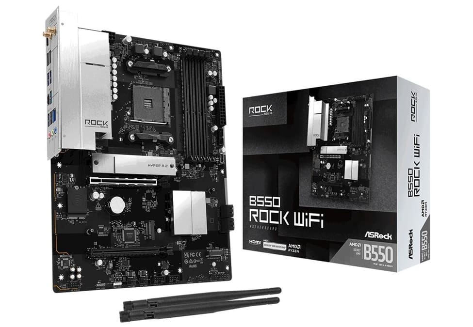 asrock b550 rock wifi socket am4 portada