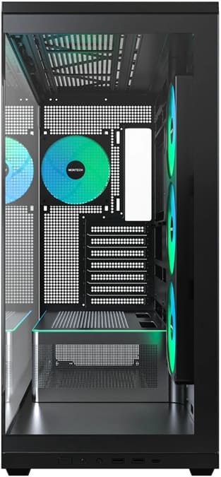 Montech TG3 llega como caja semitorre ATX sin pilar, doble vidrio templado y ventilación ARGB desde 60$