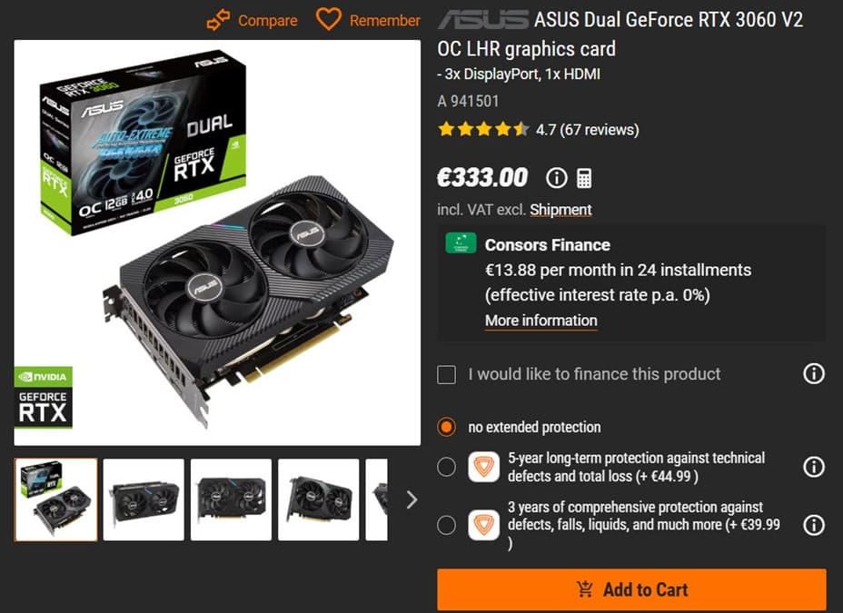 La GeForce RTX 3060 12 GB vuelve a tiendas por 329$ y 333€ en plena crisis de DRAM