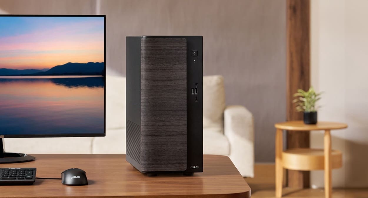 ASUS renueva el V500 Mini Tower con Ryzen móvil, frontal de tela o madera simulada y precios desde 599 euros