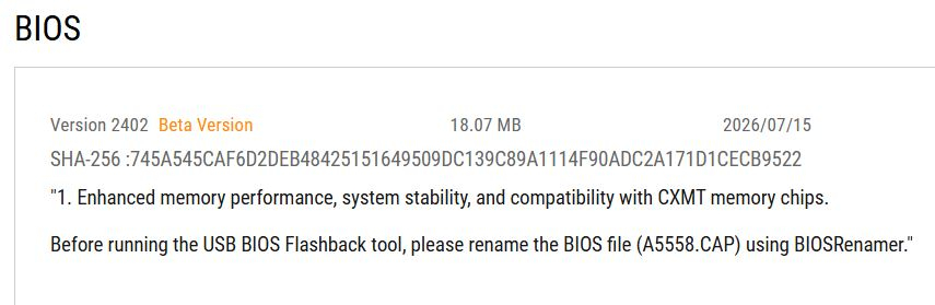 ASUS BIOS 2402 mejora la compatibilidad de memoria DDR5 CXMT en placas X870 y X870E