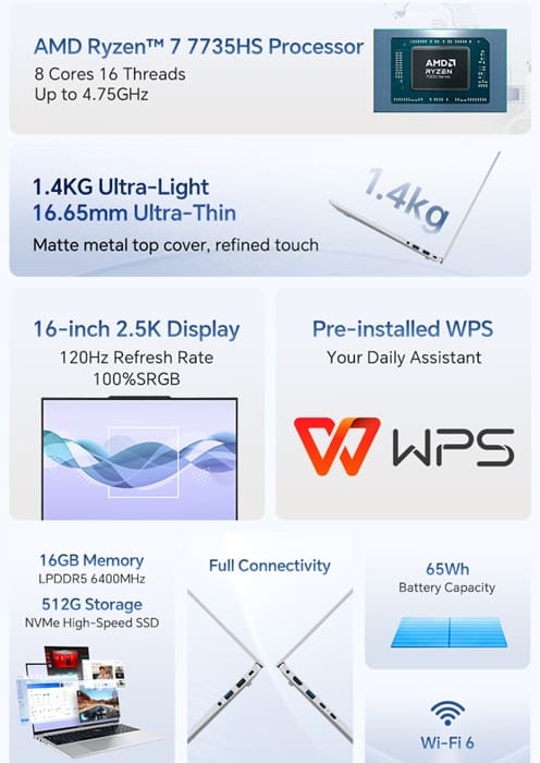 Colorful Rimbook L1 Plus: Ryzen 7 7735HS, pantalla 2,5K de 120 Hz y 1,4 kg por 5.999 yuanes