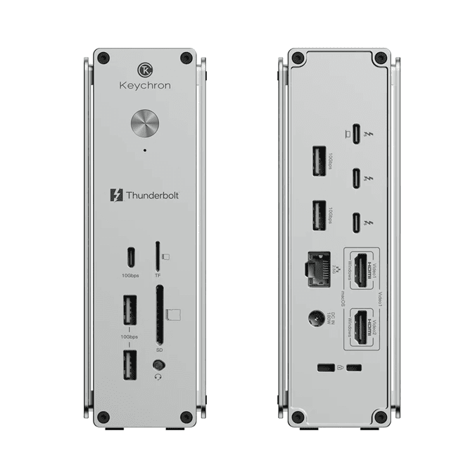 Keychron estrena dock Thunderbolt 5 de 14 puertos con carga de 140W y diseño pasivo