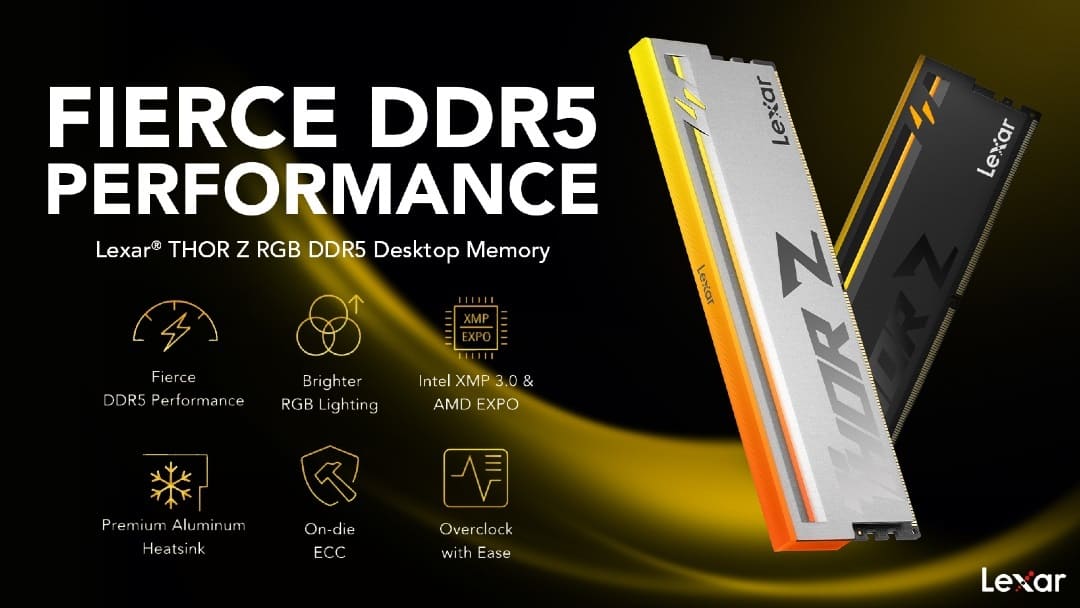 Lexar rompe el límite de la DDR5 con chips CXMT y prepara kits de hasta 7600 MT/s CL38