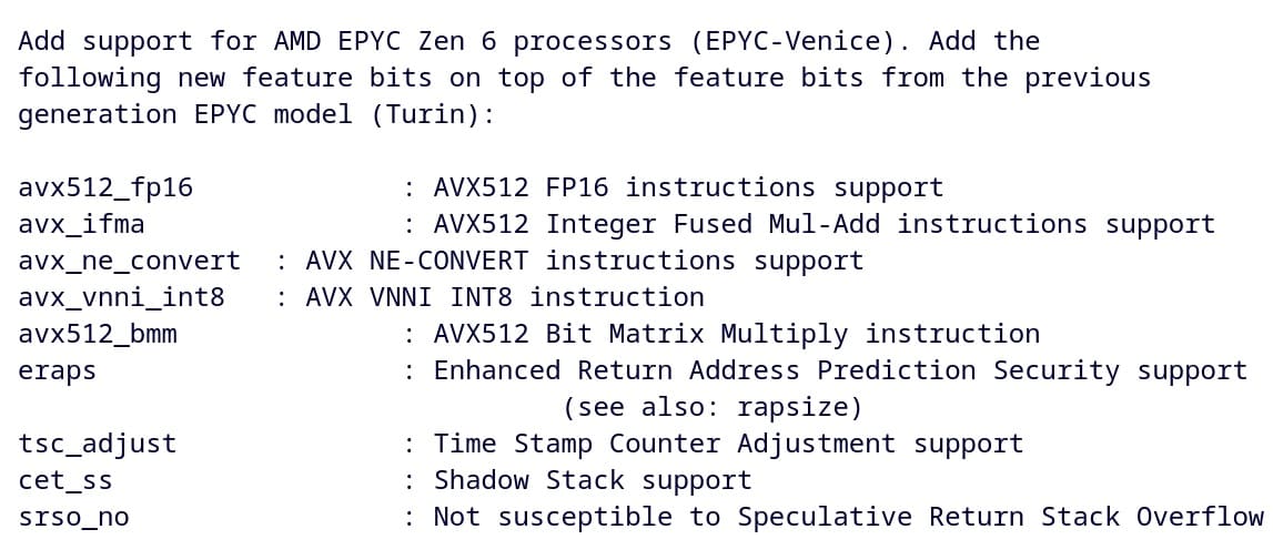 AMD EPYC Venice revela nuevas instrucciones AVX-512 y protección SRSO por hardware
