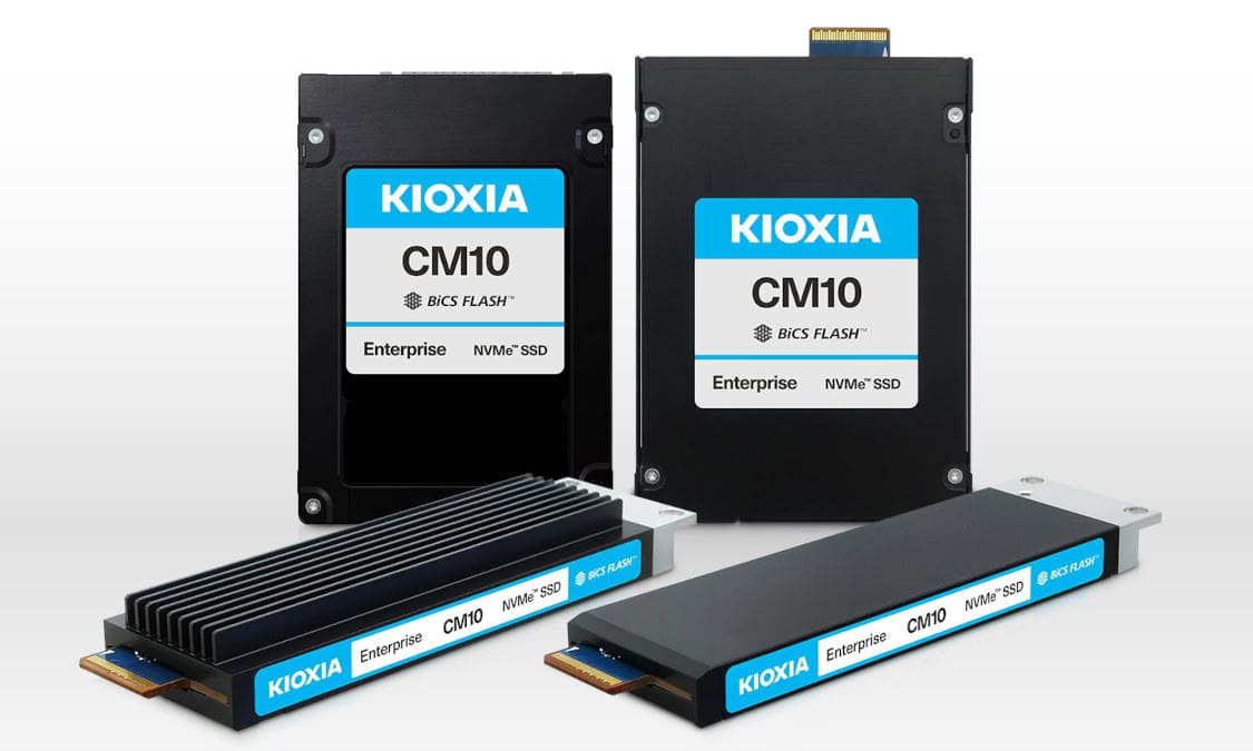 Kioxia CM10 estrena PCIe 6.0, hasta 61,44 TB y refrigeración líquida para IA