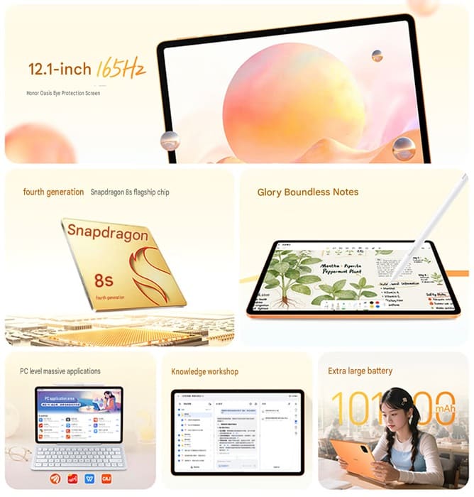 Honor MagicPad 4 12.1 se presenta con SoC Snapdragon 8s Gen 4 y pantalla de 165 Hz