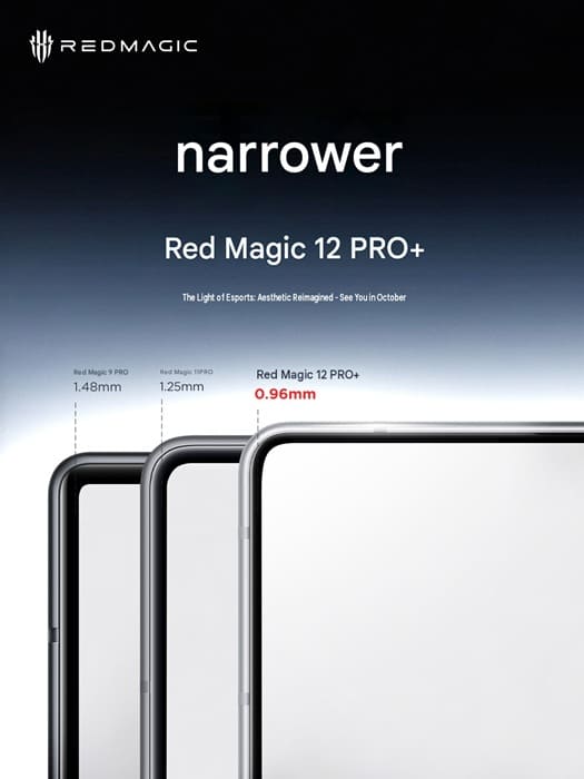 RedMagic 12 Pro+ llegará en octubre con marcos de 0,96 mm y un diseño más ligero