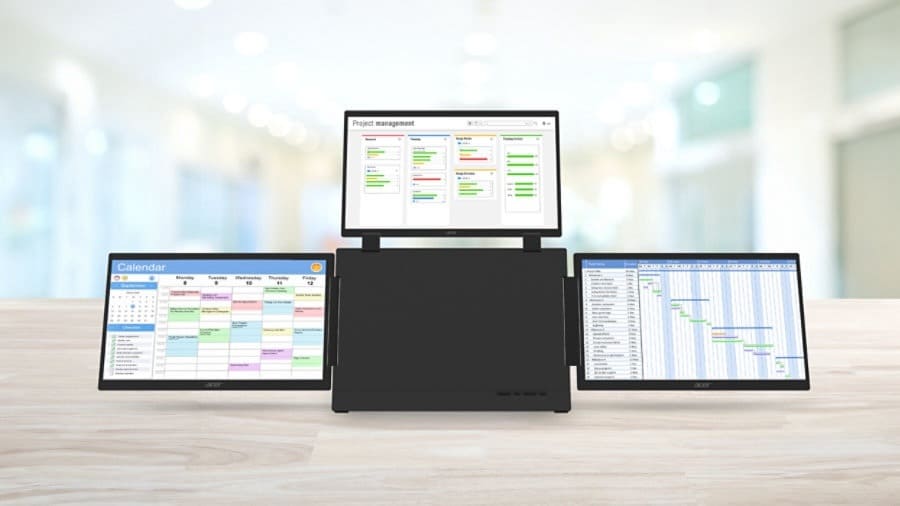 Acer lleva a IFA 2026 un monitor portátil con tres paneles Full HD de 15,6 pulgadas por 349€
