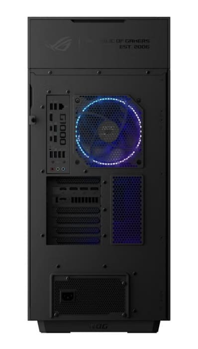 ASUS ROG G1000 debuta con RTX 5080, AIO de 420 mm y ventiladores holográficos