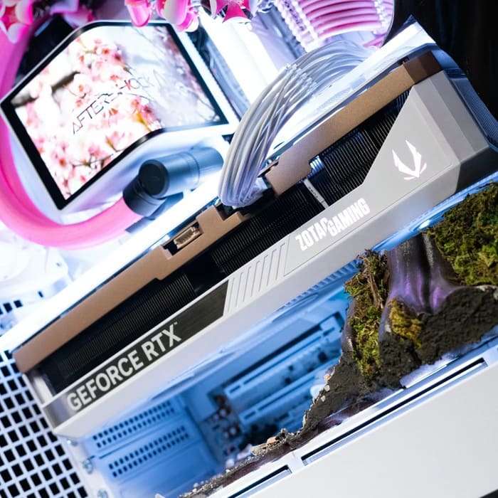 Aftershock Cherry Bloom: un PC con RTX 5080 y 70 flores de titanio que se abren con el calor