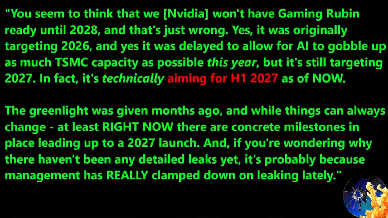 NVIDIA RTX 60 con arquitectura Rubin apuntaría a la primera mitad de 2027, según MLID