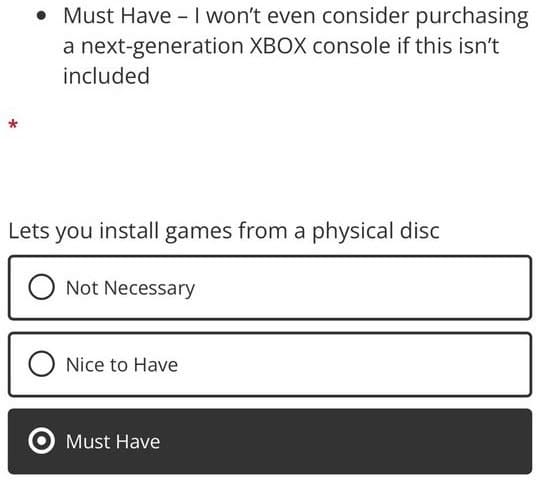 Microsoft pregunta si la próxima Xbox debe admitir juegos físicos