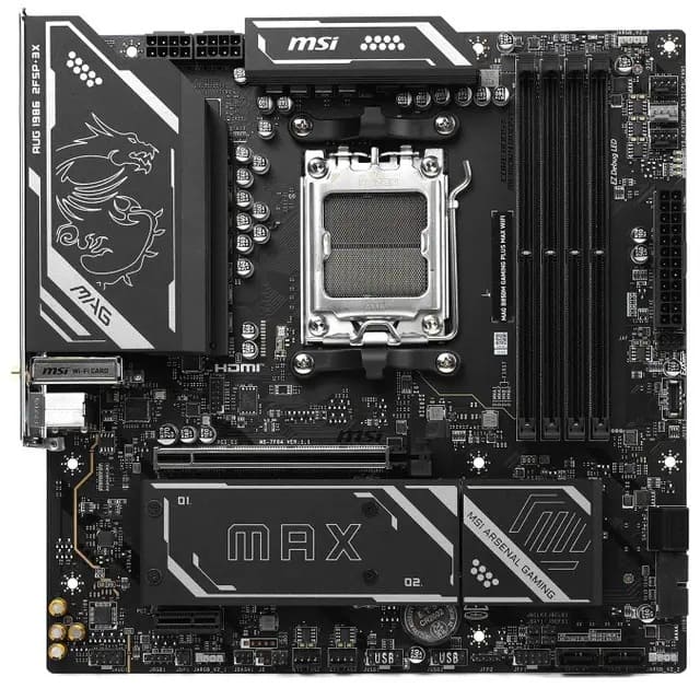 MSI MAG B850M Gaming Plus MAX WIFI suma PCIe 5.0, WiFi 7 y Ethernet de 5 Gbps
