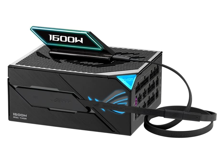 ASUS ROG Thor 1600T3 Gaming EVO: 1.600W a 240V, 80 PLUS Titanium y panel OLED desmontable