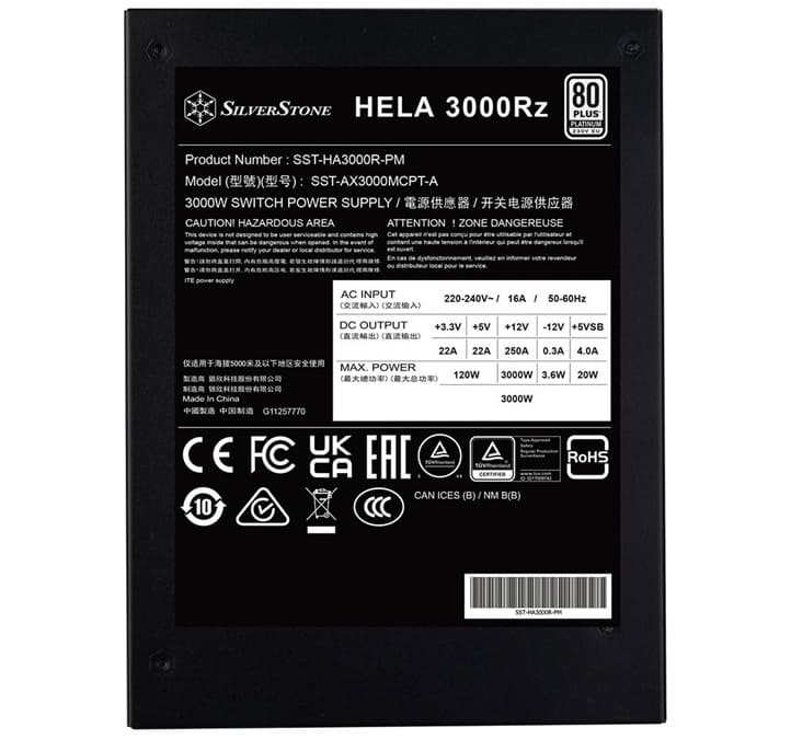 SilverStone lanza la HELA 3000Rz de 3.000W para estaciones de IA con cuatro GPU
