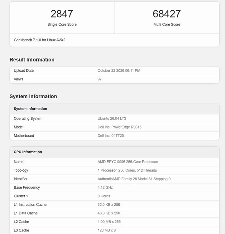 AMD Zen 6 apunta a una mejora de hasta el 24% por ciclo frente a Zen 5 en Geekbench 7