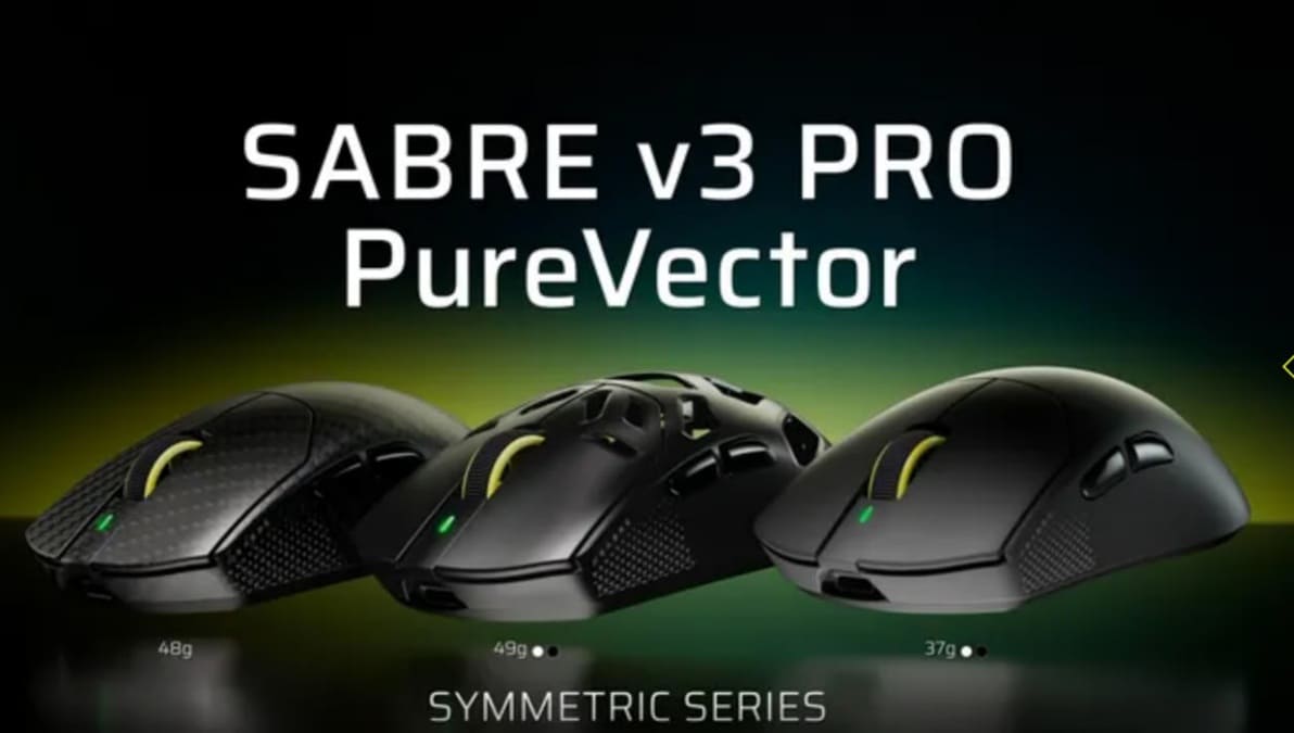 Corsair presenta los Sabre V3 Pro PureVector con Aimlabs, hasta 42.000 DPI y seis modelos
