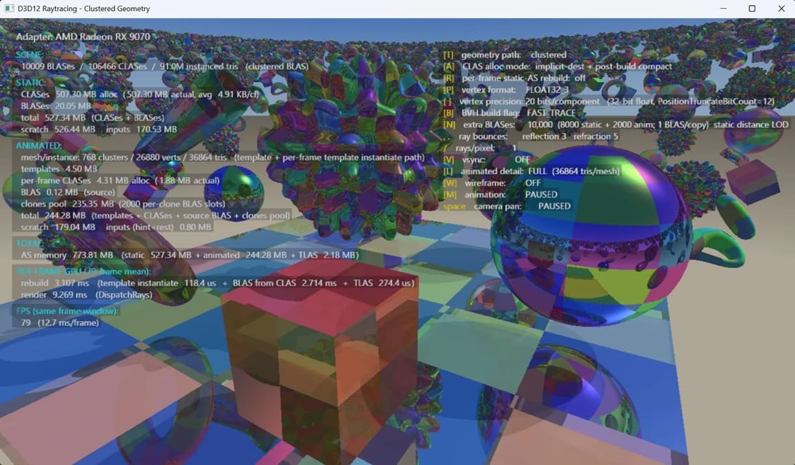 Microsoft actualiza DirectX Raytracing con Clustered Geometry y PTLAS para reducir el uso de VRAM