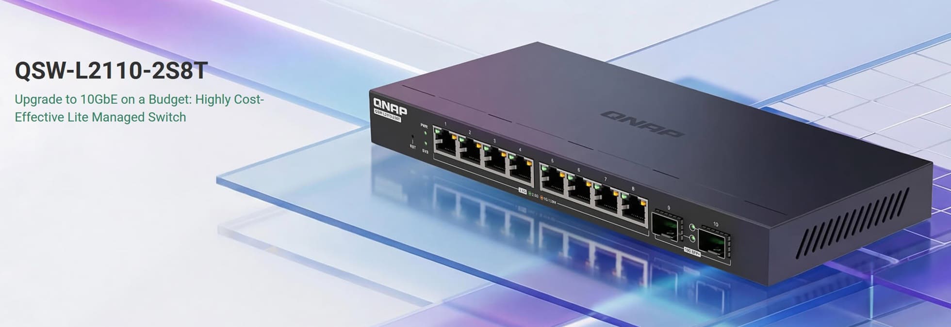 QNAP presenta dos switches con ocho puertos 2,5 GbE, dos conexiones de 10 GbE y gestión avanzada
